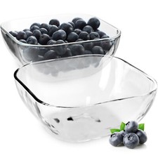 KADAX Glasschüssel, eckige Obstschale aus robustem Glas, 13.5cm, 2 stück