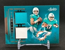 2021 Panini Absolute Jaylen Waddle Tua Tagovailoa Team Tandem DUAL PATCH 111/199