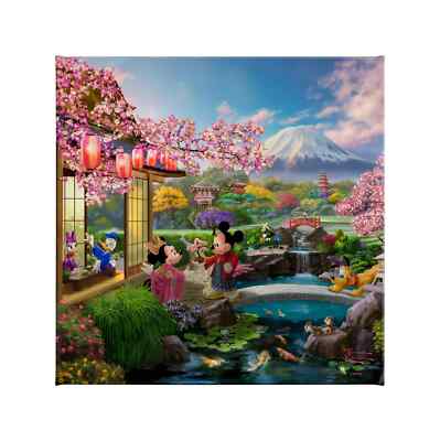 Thomas Kinkade Studios Mickey and Minnie in Japan 14 x 14 Wrapped Canvas