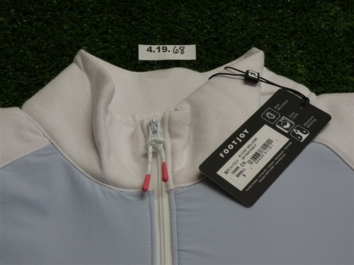 FootJoy Womens Hybrid Quarter-Zip Golf Pullover White/Skyway Small 33465 - Picture 2 of 2