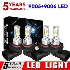 9005 9006 LED Headlight Kit 10000K Combo Bulbs High Low Beam Super Bright White