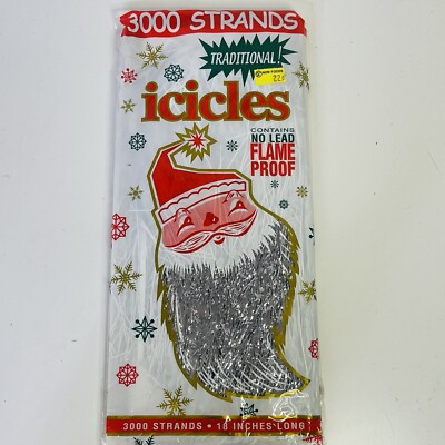 Vintage Christmas Tree Tinsel Icicles Strands 3000 Strands Santa Graphics