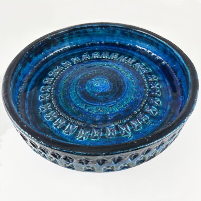 Aldo Londi for Bitossi / Raymor Rimini Blue Bowl   Mid Century Modern c. 1965