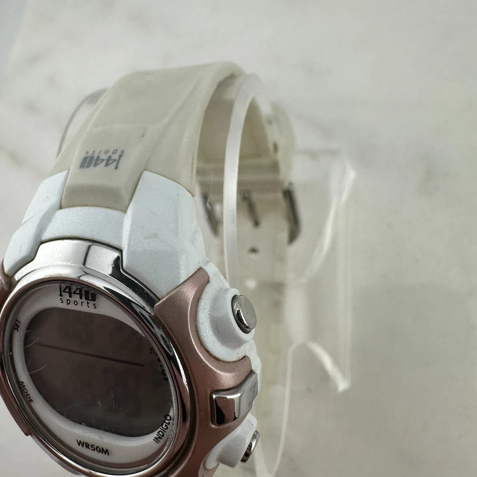 Ladies Timex 1440 Sports Indiglo T5G881 Digital Quartz White Watch - New Battery - Image 4 of 4