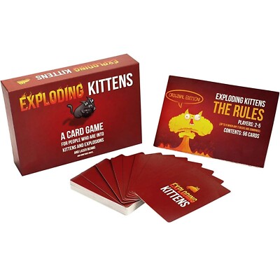 Exploding Kittens Kartenspiel Spaß Familie Party Freunde Erwachsene Sets ab 7+ Urlaub
