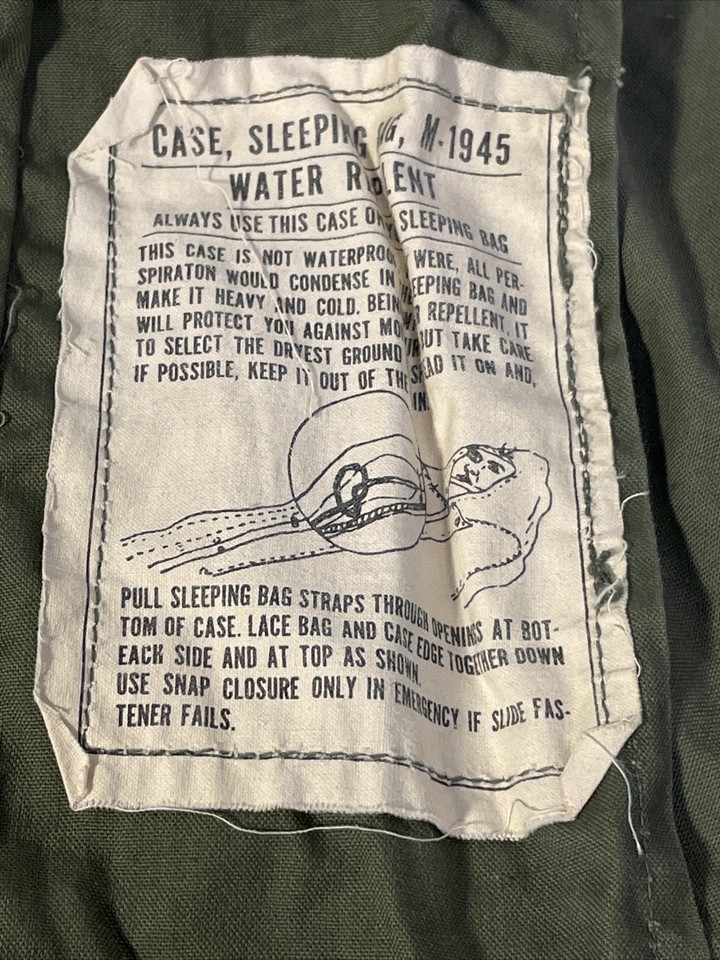 US Military Army USMC M1945 Sleeping Bag Cover Water Repellant Bivy OD