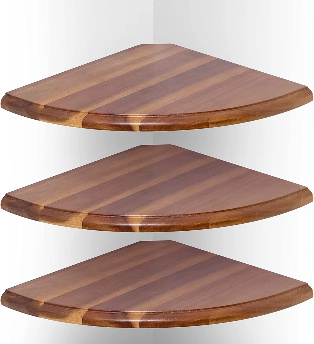 Corner Wall Shelf Set of 3 Acacia Wood Corner Shelf Stand with