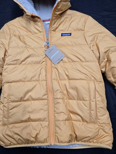 Patagonia Kids Reversible Ready Freddy Hoody Jacket Dried Mango Sz L 12 68095 - Picture 5 of 14