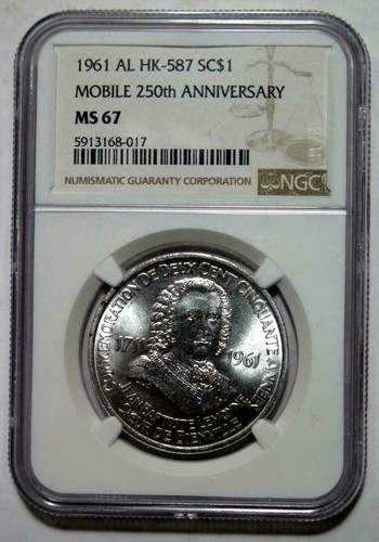 1961 HK-587 Silver So Called Dollar - NGC MS 67 Mobile Alabama 250th Anniversary - Picture 11 of 12