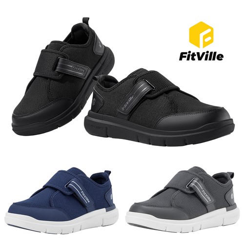 FitVille Extra Weite Hausschuhe Herren - Pantoffeln Mit Klettverschluss Gr.41-50
