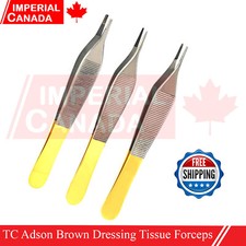 T/C Adson Tissue Forceps 1x2 Rat Tooth Brown Serrated Teeth Surgical Ins DS-2037