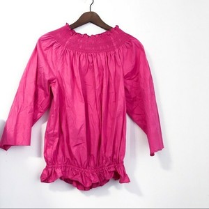 off shoulder pink blouse