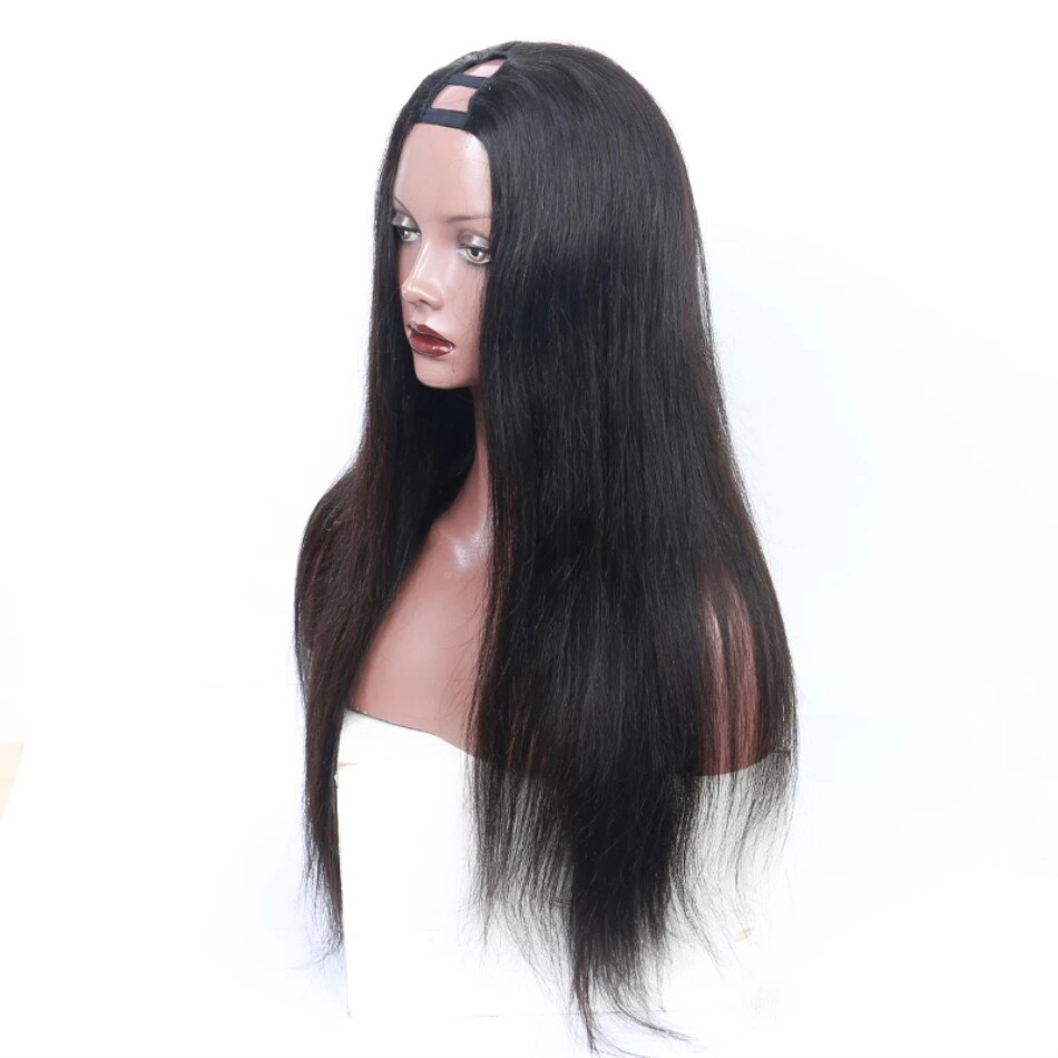 150% Density U Part Wig Virgin Remy Human Hair Wigs Straight  display picture 1