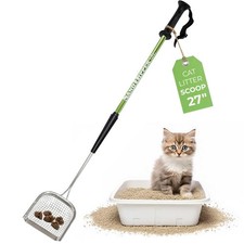 Metal Cat Litter Scoop   Long Handle Cat Poop Scooper for Litter Box 27  , H...