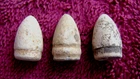 (3) EXCAVATED CIVIL WAR UNFIRED .44 CALIBER COLT PISTOL BULLETS (VICKSBURG)