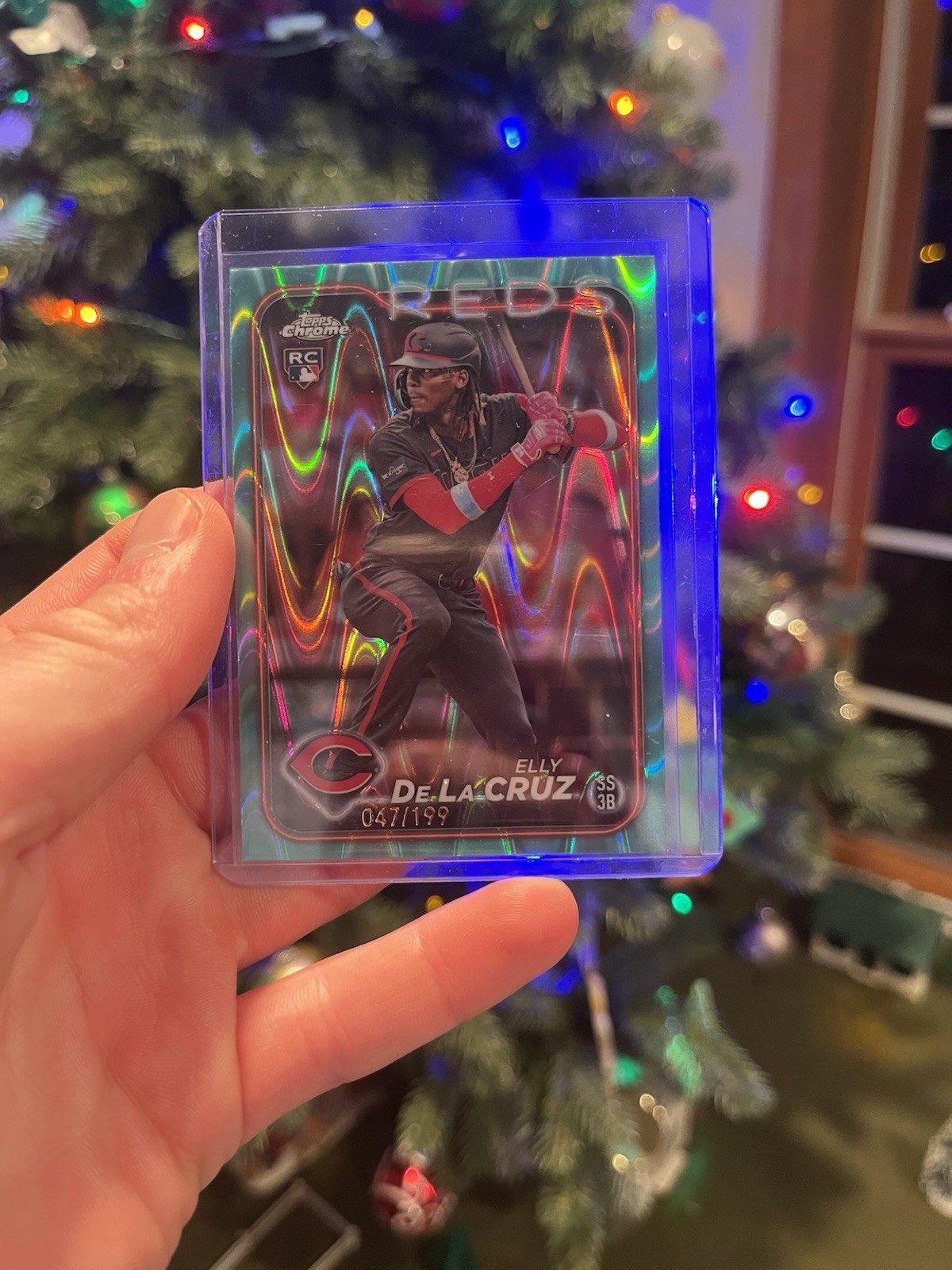 2024 Topps Chrome - Elly De La Cruz  Aqua Raywave Refractor 047/199 (RC) #44