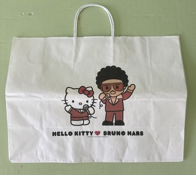Hello Kitty Bruno Mars Paper Shopping Bag ULINE White Original Pop Up Las Vegas