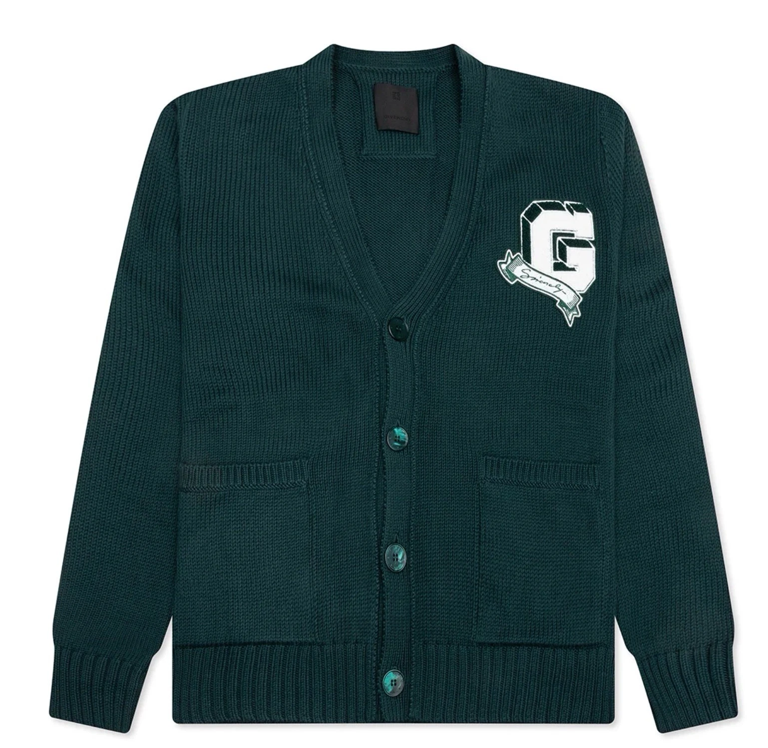 Givenchy — Givenchy Green Knitted College Cardigan Sweater Men’s Small NWT