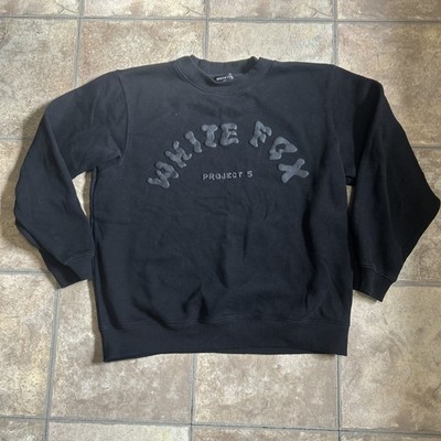 White Fox Sweater Women's M/l Black On Logo Print Crew Neck Project 5