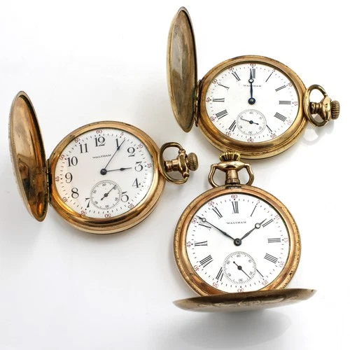 Antique Waltham 12s 7-17j Double Hunter Case Pocket Watches Lot of 3 #WB4031-3