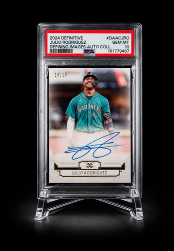 JULIO RODRRIGUEZ 2024 TOPPS DEFINITIVE DEFINING IMAGES  Autograph #'d /25 PSA 10