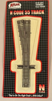 Atlas N Scale #5 Left Turn-out Switch Track, New