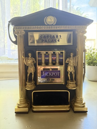 DEFECTIVE Caesars Palace 1989 Franklin Mint Tabletop Slot Machine 20 Tok G3D