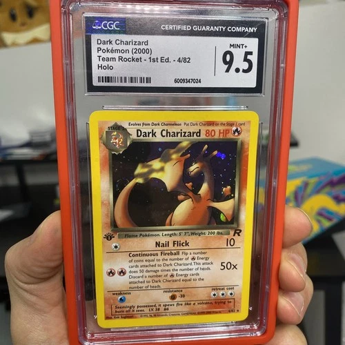Dark Charizard First Edition 4/82 Team Rocket Holo CGC 9.5 Swirl 📈