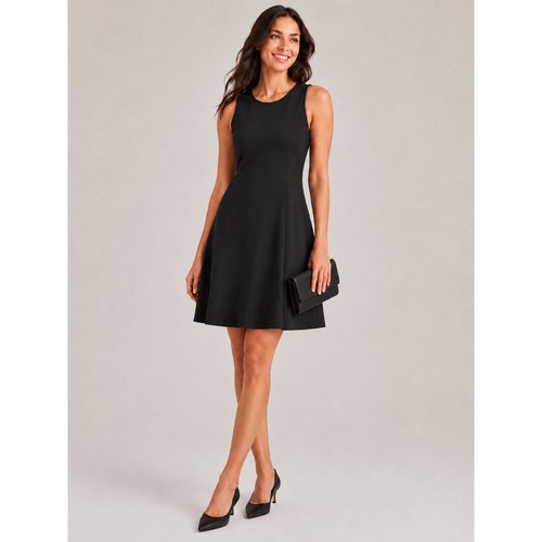 Old Navy Womens Sleeveless Fit & Flare Dress Large Minimalist Black LBD Cocktail
