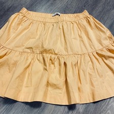 Abercrombie Fitch Peach Tiered Mini Skirt Smocked Waist Large 143-200-0176-775