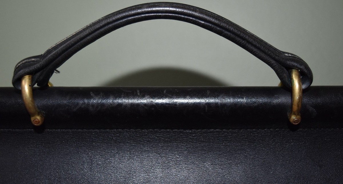 Vintage Coach Beekman 5266 Black Leather Briefcase Flap Messenger