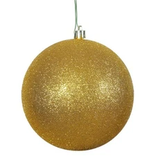 Vickerman N590830DG Antique Gold Glitter Drilled Ball Ornament  3 in. - 12 pe...
