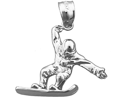 14K Gold Snowboarder Pendant - Picture 5 of 6