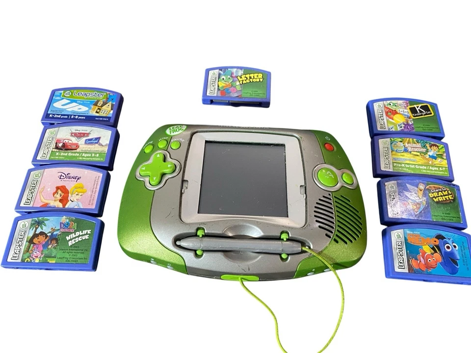 LeapFrog Leapster 20200 Learning Game System With 8 Games Lot Disney Pixar Nick - Image 2 of 4