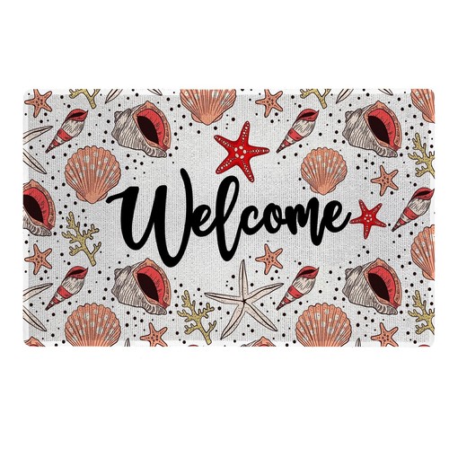 Beach Door Mat Outside EntranceBeach House Decor Welcome Welcome Starfish(pvc)