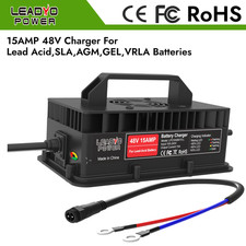 48V 15A Golf Cart Battery Charger for Lead Acid Battery with M8 Waterproof