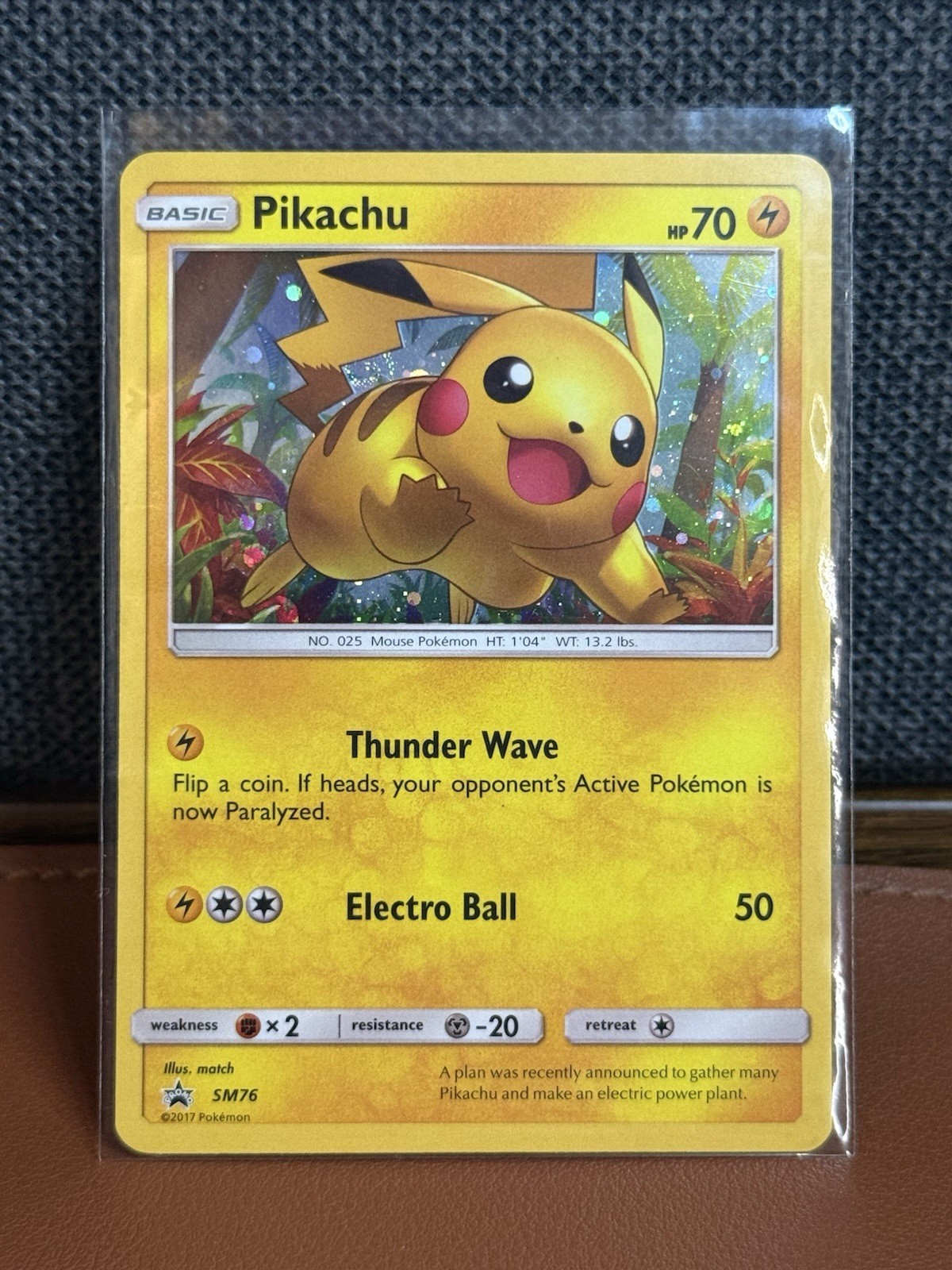 2017 Pokemon TCG Pikachu SM76 Cosmos Holo Black Star Promo Card NM #SM76