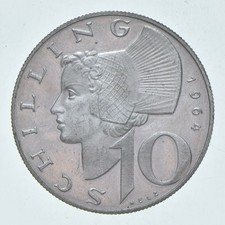 SILVER - WORLD Coin - 1964 Austria 10 Schilling - World Silver Coin *808