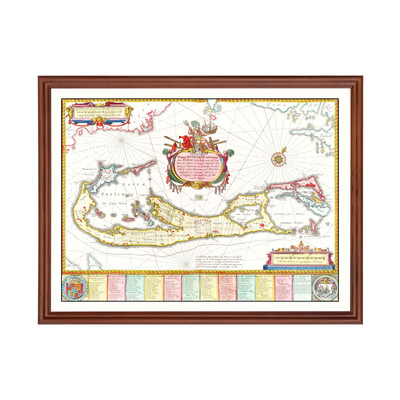 Old Map of Bermuda 1665 - Vintage Bermuda Art Wall Decor