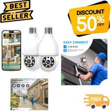 Dual-Band 2K Security Light Bulb Camera - 355° Rotation & Smart Home Compatible