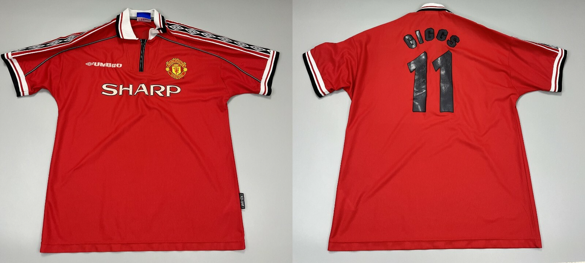 MANCHESTER UNITED home shirt jersey UMBRO 1998/2000 MU adult SIZE