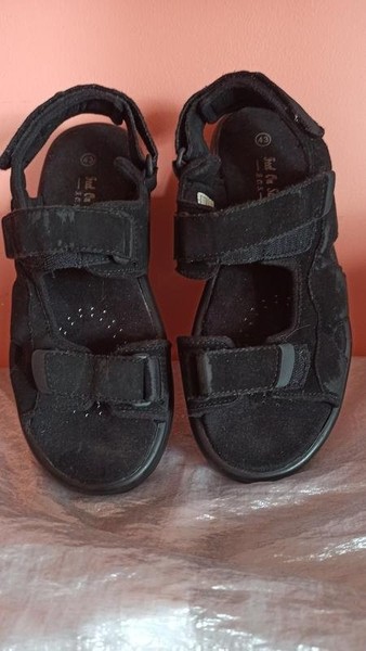 Men Sandals Black Textile 43