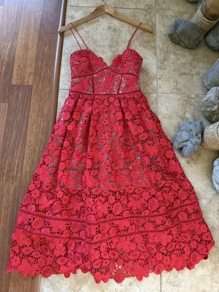 Women Self-portrait Dress Red 36