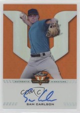 2017 Leaf Valiant Draft Orange 4/25 Sam Carlson #BA-SC1 Auto 04tw