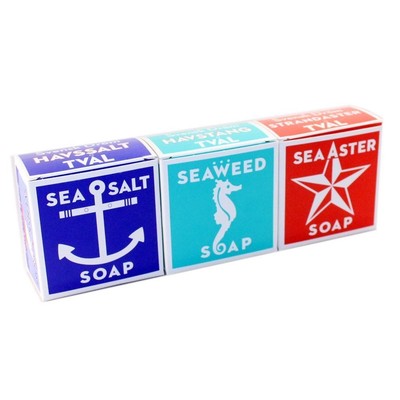 3 Pack Mix Set (Sea Salt + Seaweed + Sea Aster) Soap Bar 4 oz USA