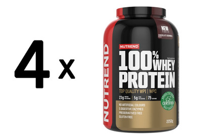 4 x Nutrend 100% Whey Protein, Chocolate Brownies - 2250g (40,00 EUR/kg)