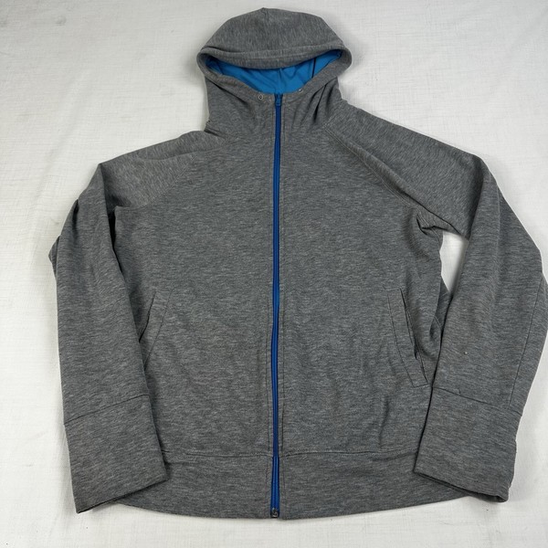 Adidas Climalite Womens Large Grey Full Zip Hoodie Jacket Long Sleeve Activewear