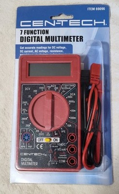 NEW! Cen-Tech 7 Function Digital Multimeter Tester-NIP AC/DC #69096 B1