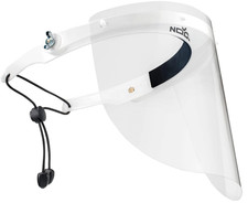 Pantalla facial ajustable con 2 visores reutilizables y diseño abatible