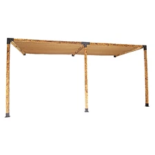 NNEDSZ Roof Pergola Gazebo Shed Matte Black Steel Brackets and Coffee Screens DI